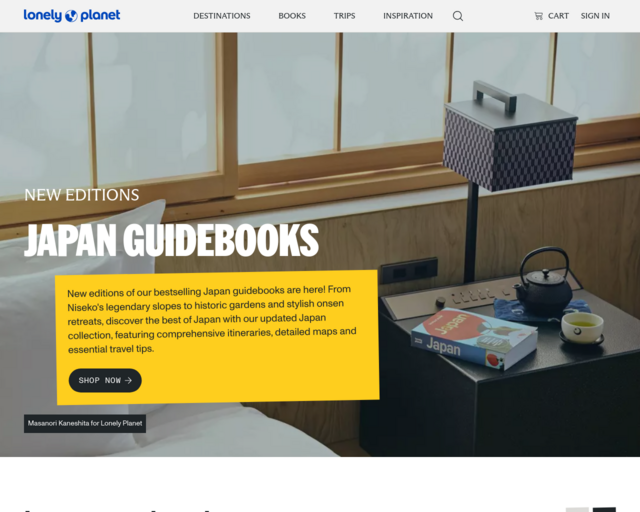 Screenshot of the Lonely Planet Travel Guide website