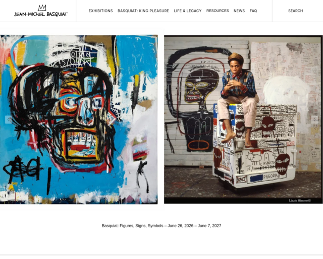 Screenshot of the Jean-Michel Basquiat's Estate Website website