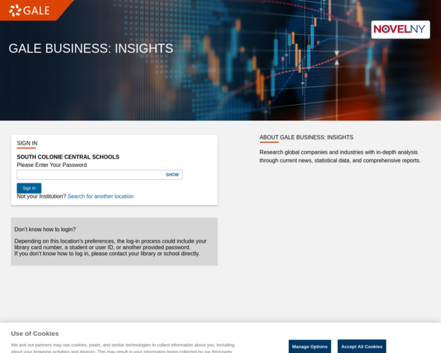 Screenshot of the Business Insights website
