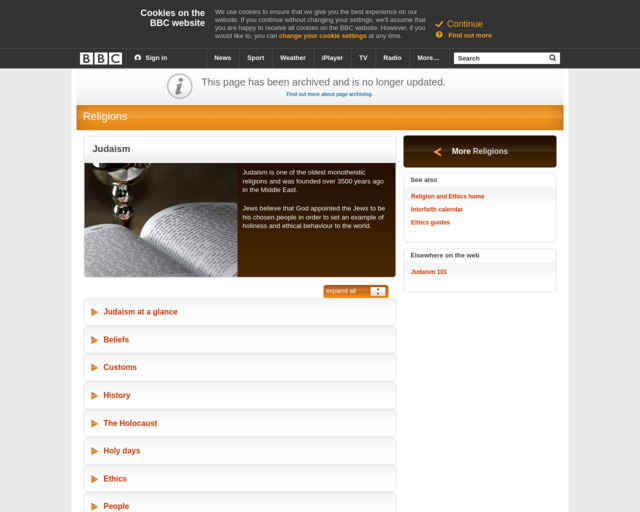 Screenshot of the BBC website
