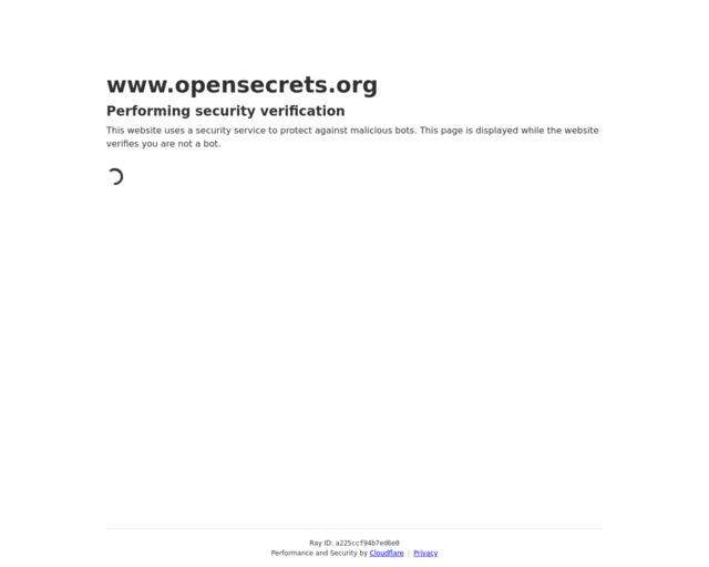 Screenshot of the OpenSecrets : Influence & Lobbying website