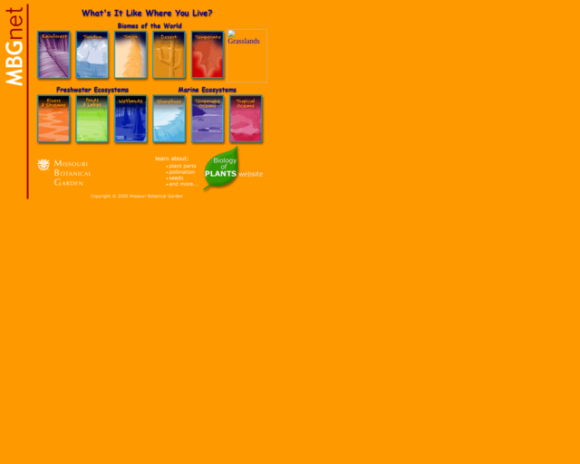 Screenshot of the What's it like where you live? (Missouri Botanical Garden) website