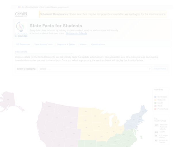 Screenshot of the State Facts website