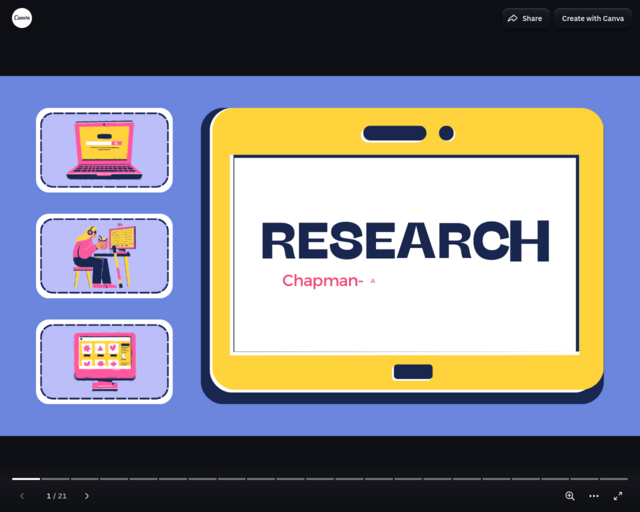 Screenshot of the Research Presentation website