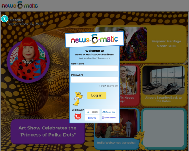 Screenshot of the News-o-matic website