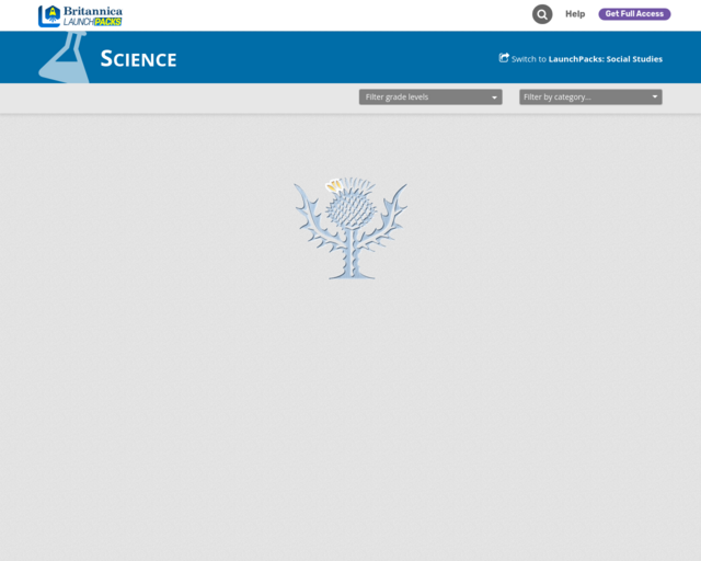 Screenshot of the Britannica LaunchPacks Science website