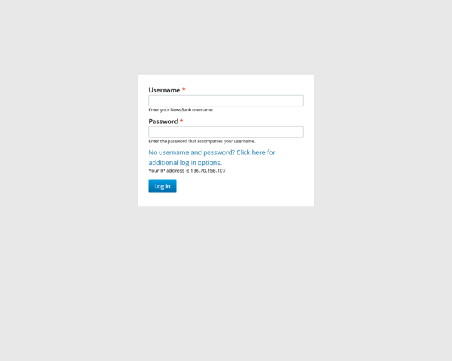 Screenshot of the NewsBank Access World News website