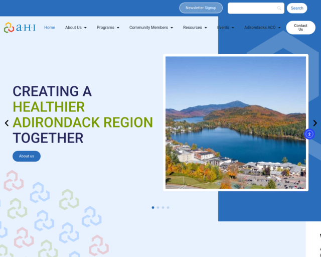 Screenshot of the Adirondack Health Institute website