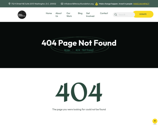 Screenshot of the Illiteracy Facts website