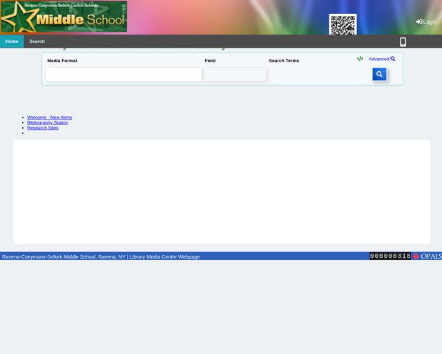 Screenshot of the OPAC website