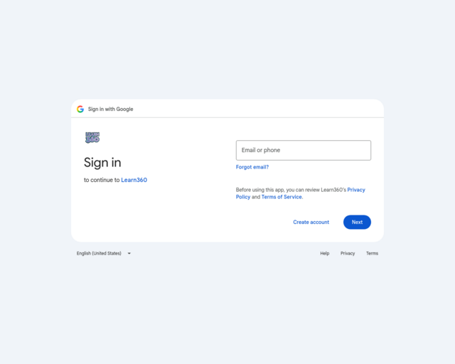 Screenshot of the Learn 360 website