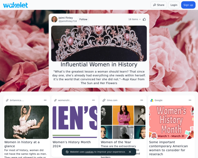 Screenshot of the Wakelet website