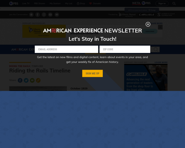 Screenshot of the http://www.pbs.org/wgbh/americanexperience/features/timeline/rails-timeline/ website