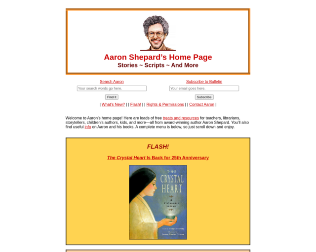 Screenshot of the http://www.aaronshep.com/ website