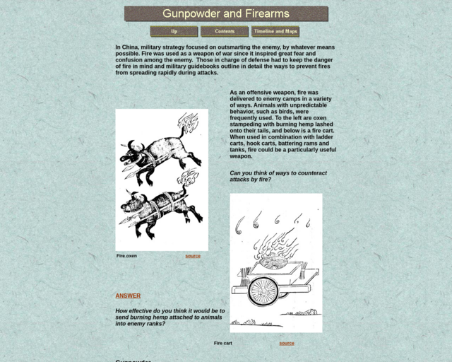 Screenshot of the Gunpowder website