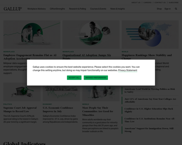 Screenshot of the Gallup.Com website