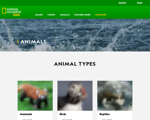 Screenshot of the National Geographic website