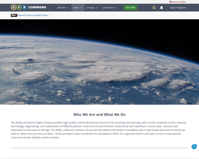 Screenshot of the National Science Digital Library website