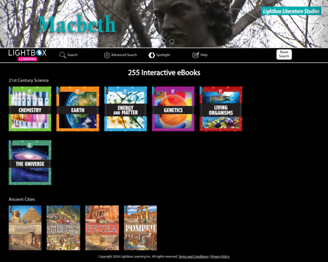 Screenshot of the Lightbox website