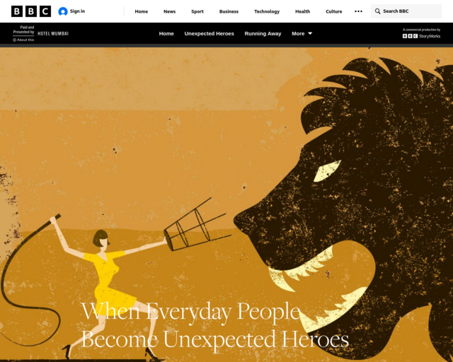 Screenshot of the Unexpected Heroes website