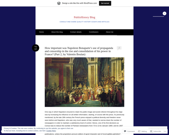 Screenshot of the Part 2 - How important was Napoleon’s use of propaganda and censorship in the rise of his power in France? website