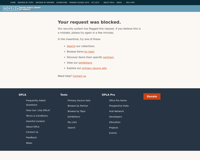 Screenshot of the Digital Public Library of America website