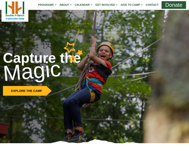 Screenshot of the Double H Camp website