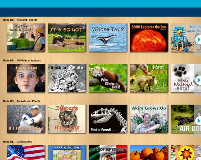 Screenshot of the Unite for Literacy eBooks website