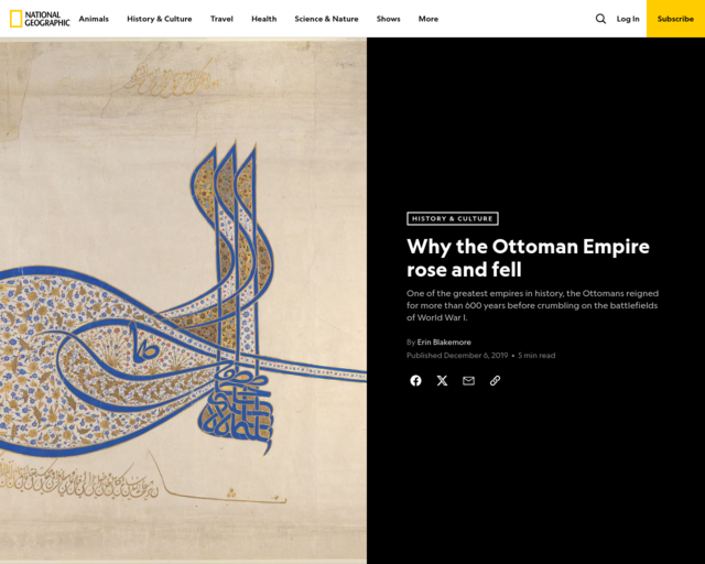 Screenshot of the Why the Ottoman Empire rose and fell website