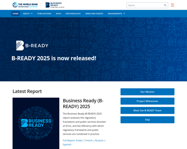 Screenshot of the Doing Business Laws website