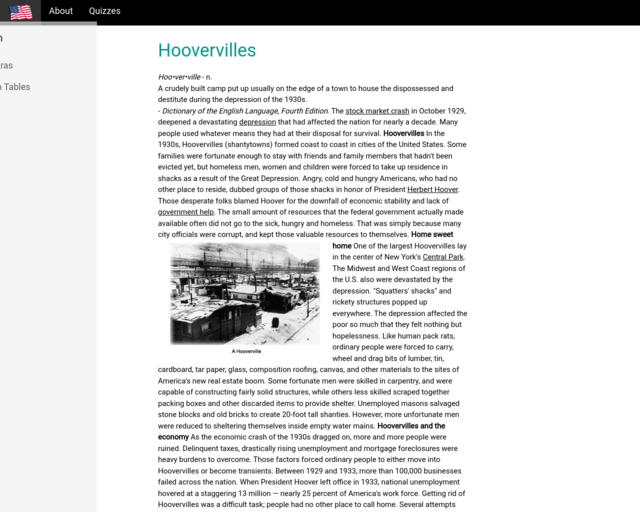 Screenshot of the http://www.u-s-history.com/pages/h1642.html website